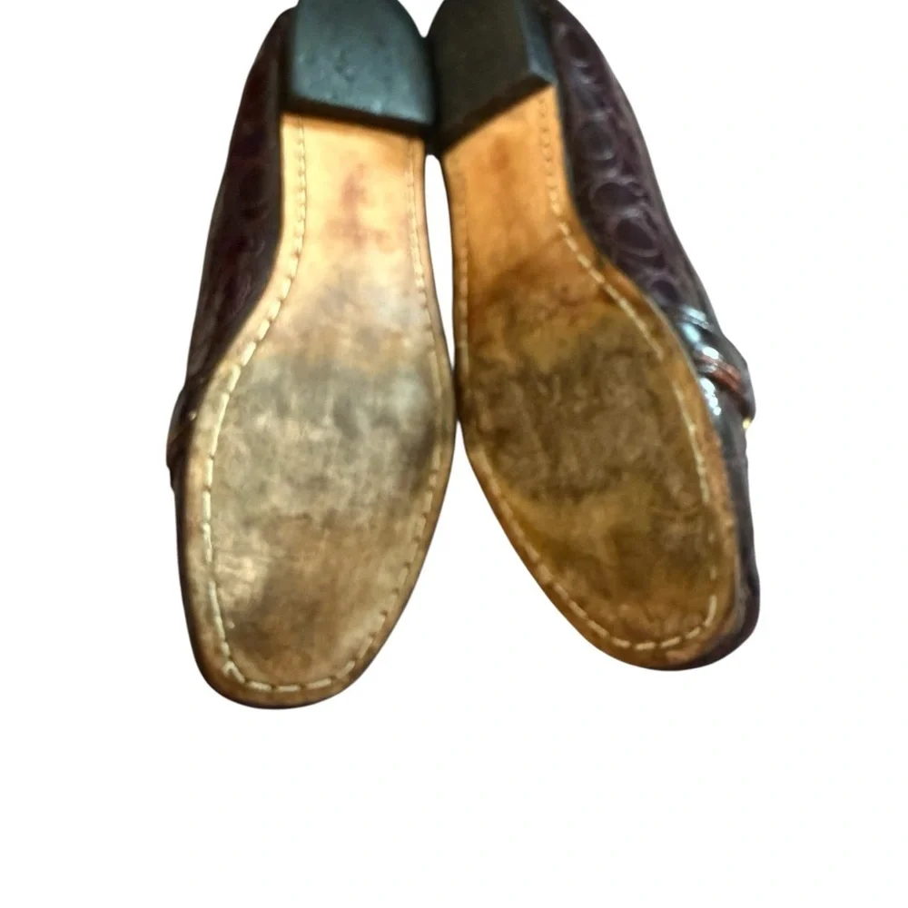 Coach Eve Brown Leather Loafers with Gold Hardware 6 1/2 B